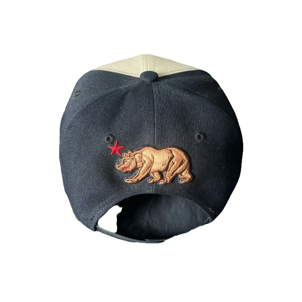 California Republic Bear Snapback Hat Red White Black Adjustable Baseball Cap